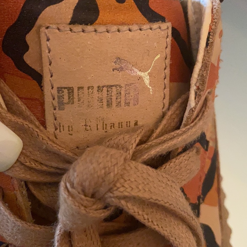 PUMA X RIHANNA Suede Camo orange Creepers Size 7.5 - Picture 5 of 14